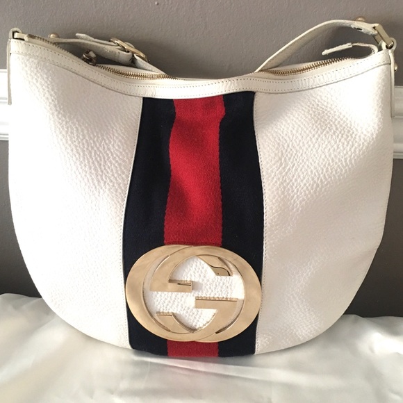 Authentic Gucci white leather hobo shoulde… - Picture 2 of 16